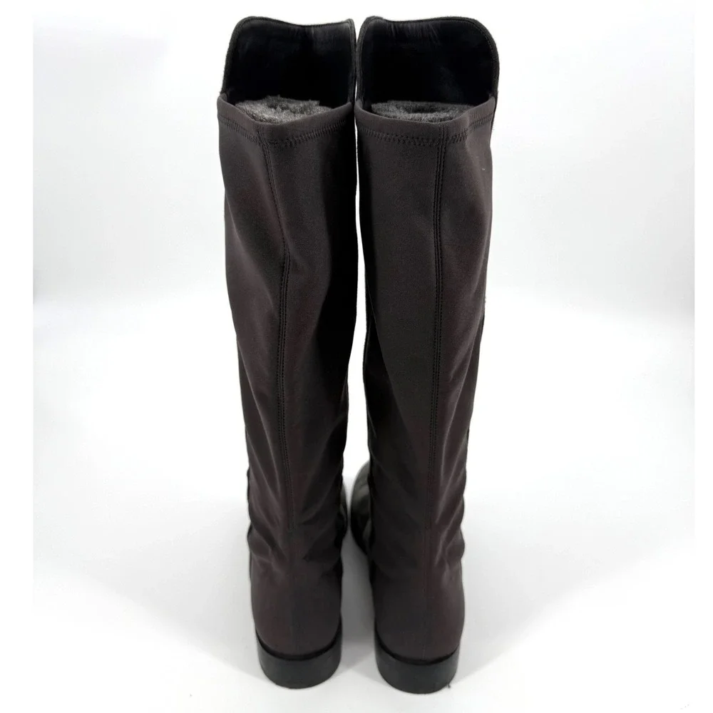 Stuart Weitzman 9 City Knee-High Riding Boot Suede Stretch Quiet Luxury Capsule